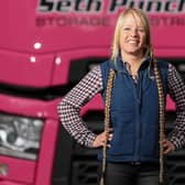 The mum- of-one now drives a 14ft high, 16.5m long, 44 tonne, 16 wheeled tipper truck along Britain's motorways, delivering sand and gravel to building sites and quarries for 60 hours a week.
