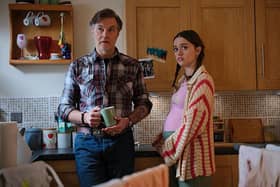 Gemma (Aimee Lou Wood) and Malcolm (David Morrissey) in the new BBC sitcom Daddy Issues (Picture: BBC/Fudge Park Productions/Matt Squire)