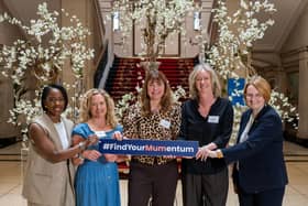 (L-R) Tobi Asare, Jenn Barnett, Joeli Brearley, Justine Roberts, and Josie Fraser attending The Open University's Mumentum panel event to discuss findings of the recent evidence review