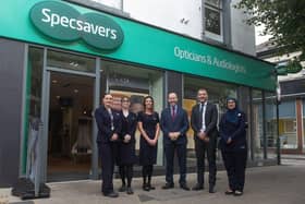 Jonathan Reynolds MP with the Specsavers Hyde team