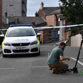 The scene in Railway Street in the Goose Green area of Altrincham, Trafford, where 31-year-old Rico Burton, the cousin of heavyweight boxing champion Tyson Fury, died following an alleged stabbing incident.
