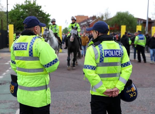 Police previously outside Old Trafford 