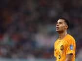 DOHA, QATAR - DECEMBER 03: Cody Gakpo of Netherlands in action during the FIFA World Cup Qatar 2022 Round of 16 match between Netherlands and USA at Khalifa International Stadium on December 03, 2022 in Doha, Qatar. (Photo by Richard Heathcote/Getty Images)
