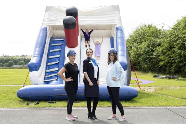 Morris Homes sales rep Victoria Coomer and PTA members Adele Vinten & Amy Green at the fayre with lo