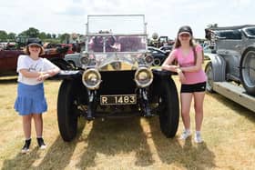 Bunty Young and Hettybee Young with a Silver Ghost Rolls Royce.