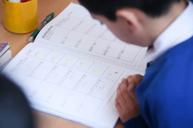 Previously unissued photo dated 18/03/22 of a pupil during a Year 4 maths lesson at the King Soloman Younger Years site in Paddington, London. Issue date: Monday March 28, 2022.