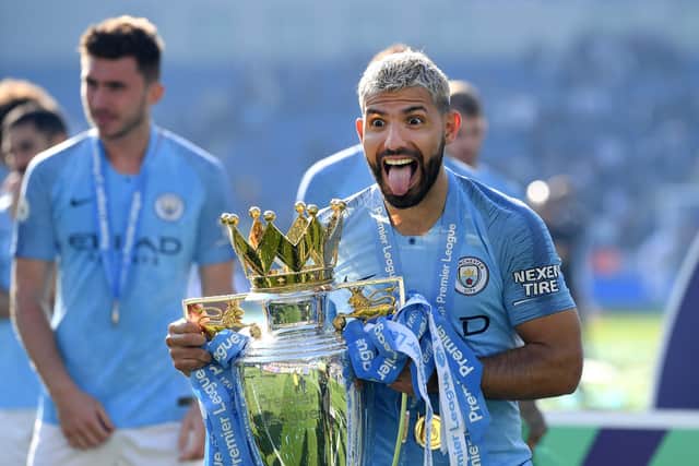 Manchester City icon Sergio Aguero has been linked with a shock move to Premier League rivals Chelsea. (Photo by  Shaun Botterill/Getty Images)
