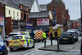 Emergency services responded to a fire on Railway Road in Leigh