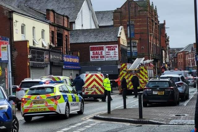 Emergency services responded to a fire on Railway Road in Leigh