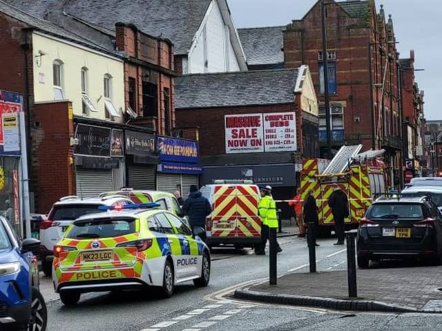 Emergency services responded to a fire on Railway Road in Leigh
