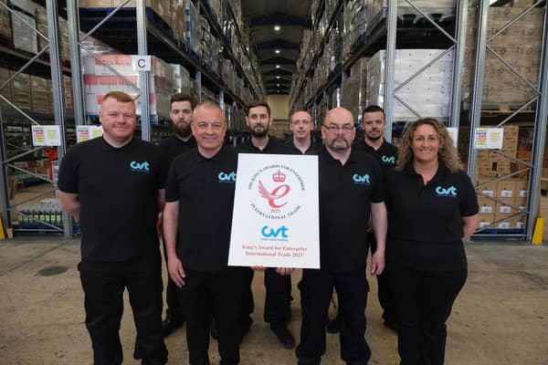 The team at Oldham based delivered wholesaler CVT (Clear Value Trading) who are celebrating after being awarded a King’s Award for Enterprise for International Trade.
