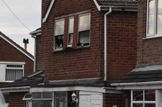Substantial damage was caused to the semi-detached home in Newstead Road, Goose Green