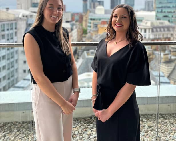 Faith Bardsley (left) and Claudia Nash (right) have been promoted and appointed to client service advisors at Aon in Manchester.