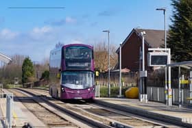 The current vehicles on the Leigh guided busway