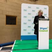 Chief executive of Wigan Council Alison Mckenzie-Folan read out the election results 