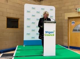 Chief executive of Wigan Council Alison Mckenzie-Folan read out the election results 
