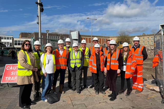 Angela Rayner meets with the development team to see the progress that’s being made at Ashton Market.