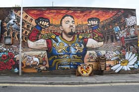 UFC star Tom Aspinall’s new mural in Atherton. 
