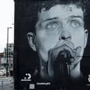 The mural of Ian Curtis which was on the wall of a house in Manchester for two years 