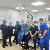Karreen Nzundu - Theatre Practitioner, Nathan Smith - Ophthalmic Theatre Assistant, Hlompo Karangura - Theatre Practitioner, Grant Guthrie - Ophthalmologist, Christine Lowe - Patient, Ben McBennett - Ophthalmic Assistant, and Dan Cowsill - Theatre Practitioner