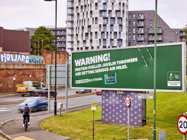 John West has installed impressive billboards in locations across the country, including Manchester