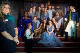 Anwyl’s Debbie Griffiths pictured with the cast of H’All Things Drama’s production of Peter and Wendy