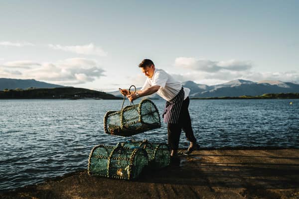 Chef, Michael Leathley on the Argyll coast in Scotland.
