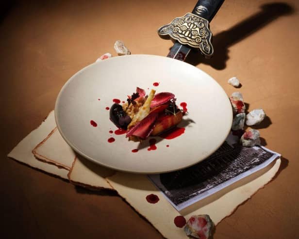 Course 2 The Colosseum Smoked Pork Belly, Globe Artichoke, Fregola Sarda, Black Garlic & Chicory