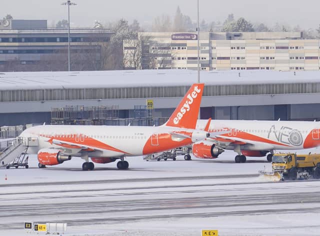 Snowploughs clearing snow at Manchester Airport. Picture by Martin Rickett. Credit: PA Wire/PA Images