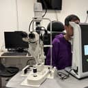 Anthony Josephson with the new Valeda technology at Maskell + Josephson Optometrists.