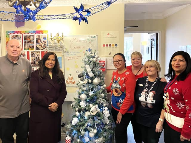 MP Yasmin Qureshi with the team at HC-One’s Meadow Bank House Care Home