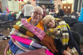 Biggins and A Scarf For Lewy event founder Vicky Hands at LBS's most recent A Scarf for Lewy in Manchester.