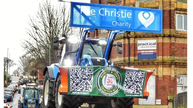 One of the tractors in the convoy