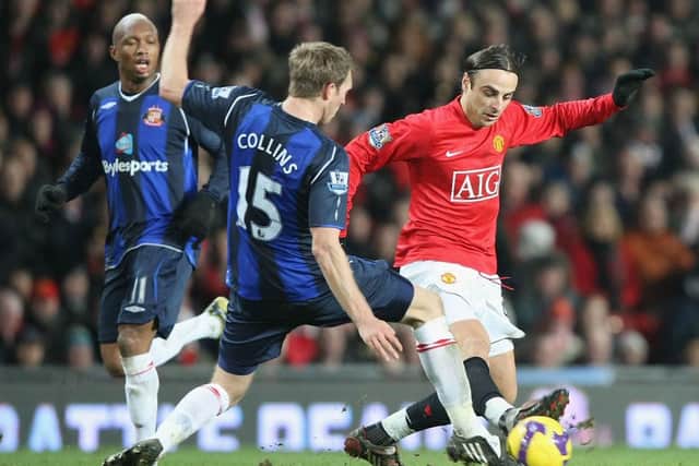 Danny Collins in action at Old Trafford