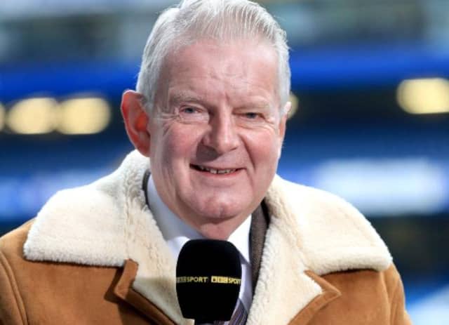 Pictured is former Sheffield Morning Telegraph reporter and retired BBC Match of the Day football commentator John Motson who has died aged 77. Courtesy of PA Images/PA Wire.