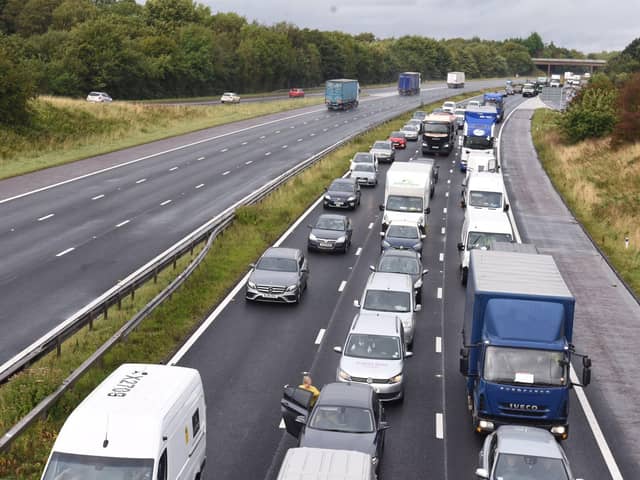 Traffic congestion on the M61 
