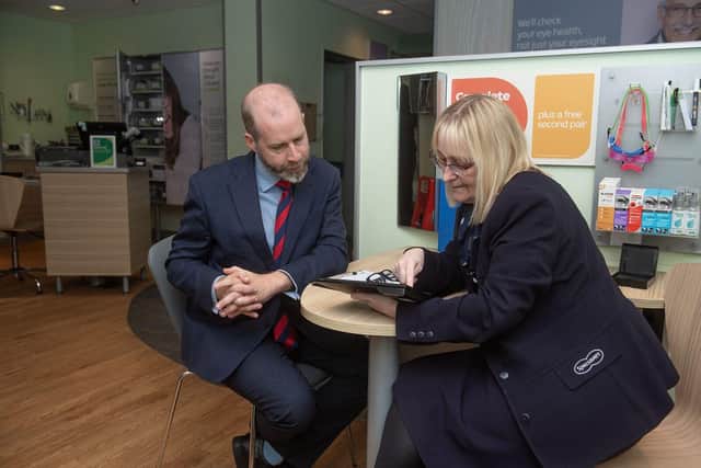 Jonathan Reynolds MP at Specsavers Hyde
