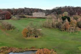 Haigh Hall as viewed from its golf course