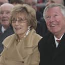 Lady Cathy Ferguson and Sir Alex Ferguson attend the unveiling of his statue back in 2012. 