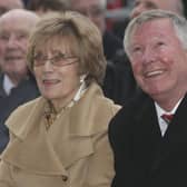 Lady Cathy Ferguson and Sir Alex Ferguson attend the unveiling of his statue back in 2012. 