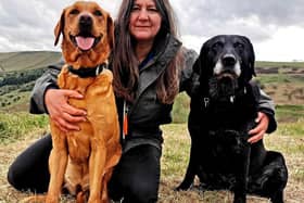 Rachel Bean with her dogs Chilli and Wisp - Animal News Agency
