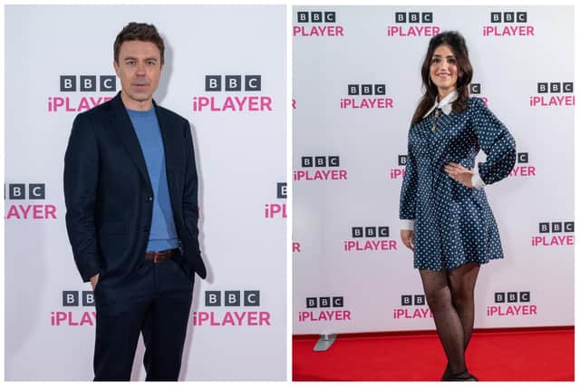 Andrew Buchan (left) has left wife Amy Nuttall for Leila Farzad (right). Photo: BBC