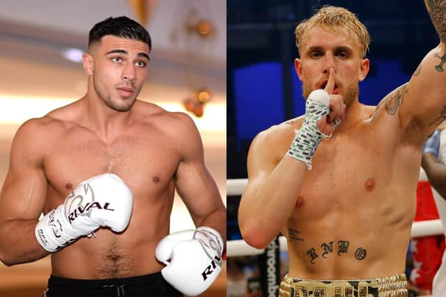 Tommy Fury (left) and Jake Paul (right) have been engaging in a war of words via Instagram over a challenge to fight in the boxing ring (Getty Images)