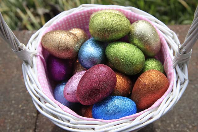 An Easter basket filled with eggs. (Photo by Andy Lyons/Getty Images)