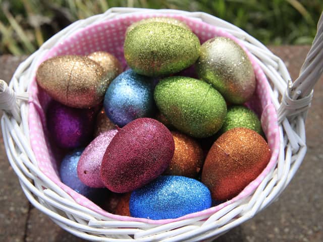 An Easter basket filled with eggs. (Photo by Andy Lyons/Getty Images)