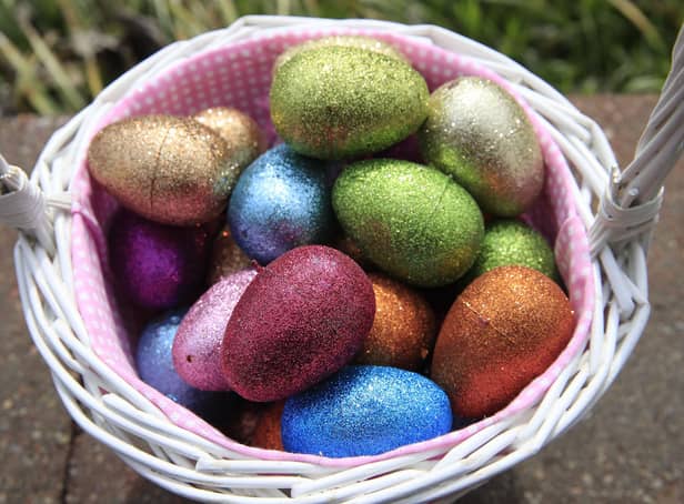 An Easter basket filled with eggs. (Photo by Andy Lyons/Getty Images)