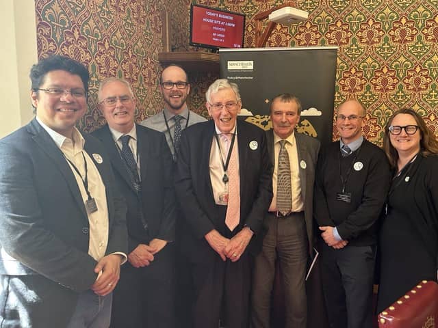 From left to right: Dr Eduardo Martinez-Cesena, Professor Paul Jarman, Dr Robin Preece, Lord Howell