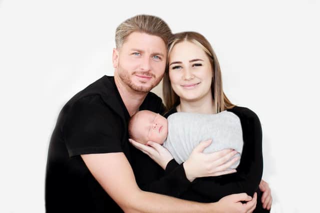 Sammy Gray feared she’d become infertile, but son Walter was born on February 23
Sammy is pictured with her son Walter and partner Daley
Photo credit: Kelly Couttie Photography/PA Wire