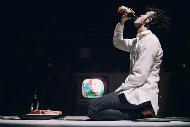 The 1975's frontman Matty Healy during the first part of their show in Newcastle. Picture: Jordan Curtis Hughes.