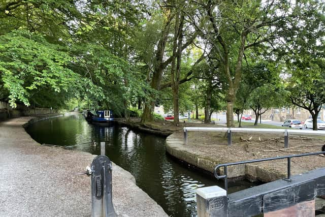 The lock in Uppermill, which sits on the Huddersfield Narrow Canal